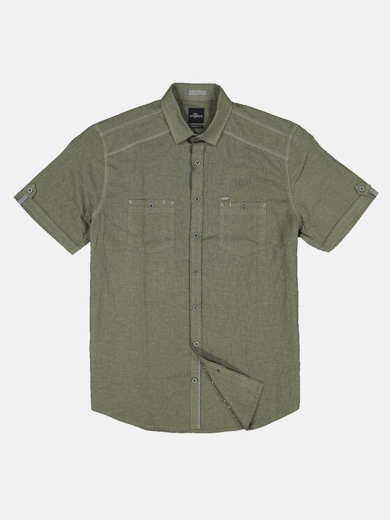engbers Herren Kurzarm-Hemd mit Leinen-Anteil Khaki 33443