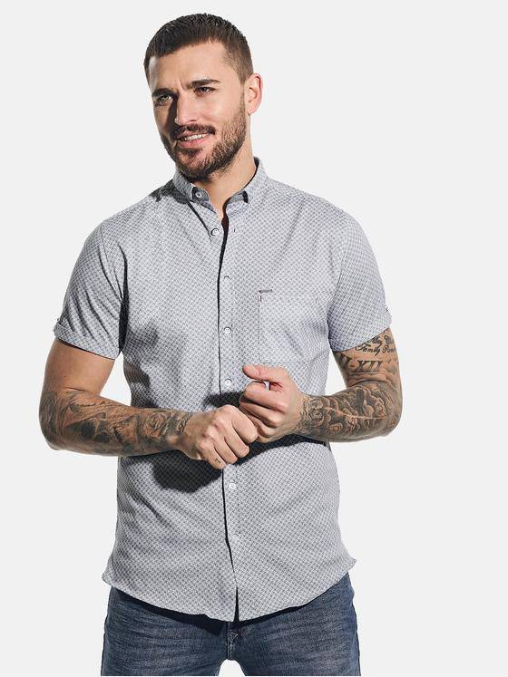 emilio adani Herren Grafik-Print-Hemd Brilliantblau 31329