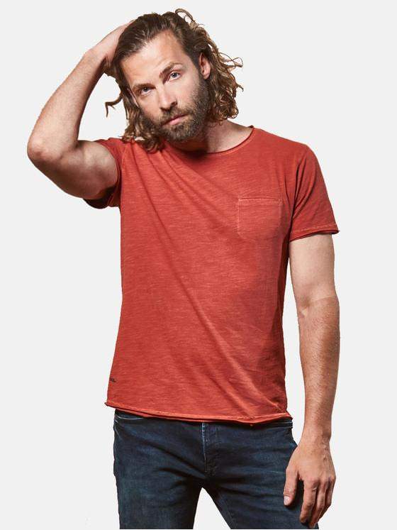 emilio adani Herren Rundhals T-Shirt Orange 26233
