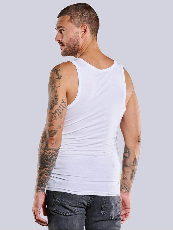 emilio adani Herren Tank Top uni Weiß 39674