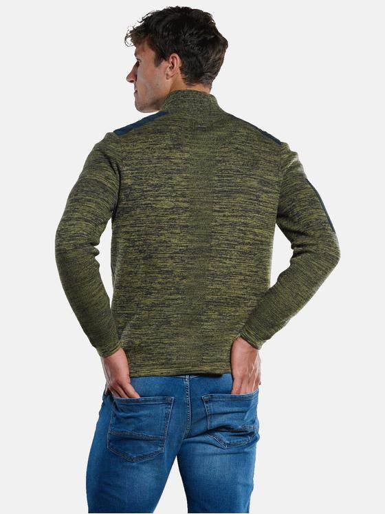 engbers Herren Pullover Troyerkragen Khaki 33930