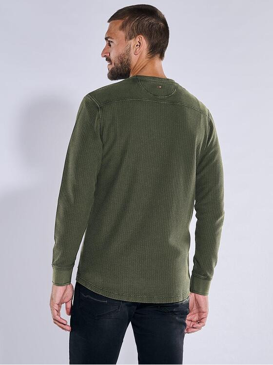 emilio adani Herren Langarm-Shirt strukturiert Grün 37290