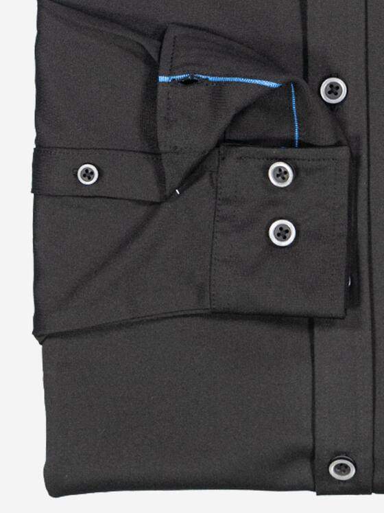 ENGBERS GERMANY Herren Langarm-Hemd slim fit Schwarz 37878