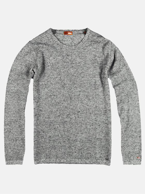 emilio adani Herren Modischer Strickpullover mit besonderer Strukturoberfläche Beige 29282