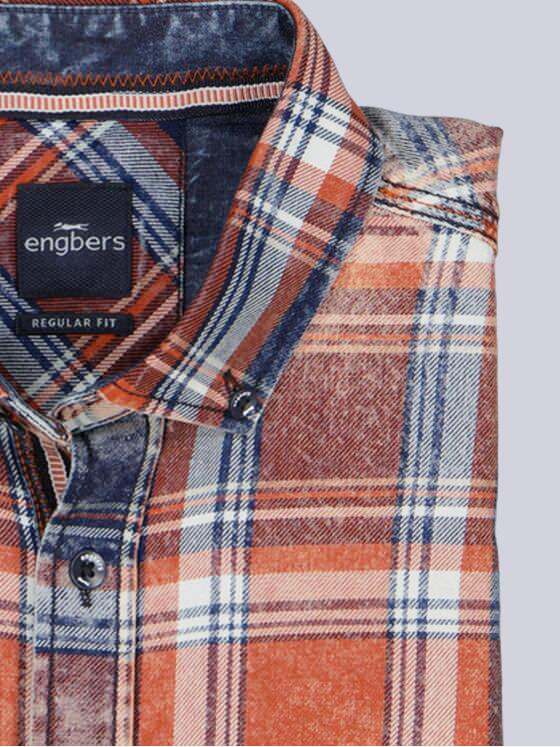 engbers Herren Langarm-Hemd kariert Orange 39640