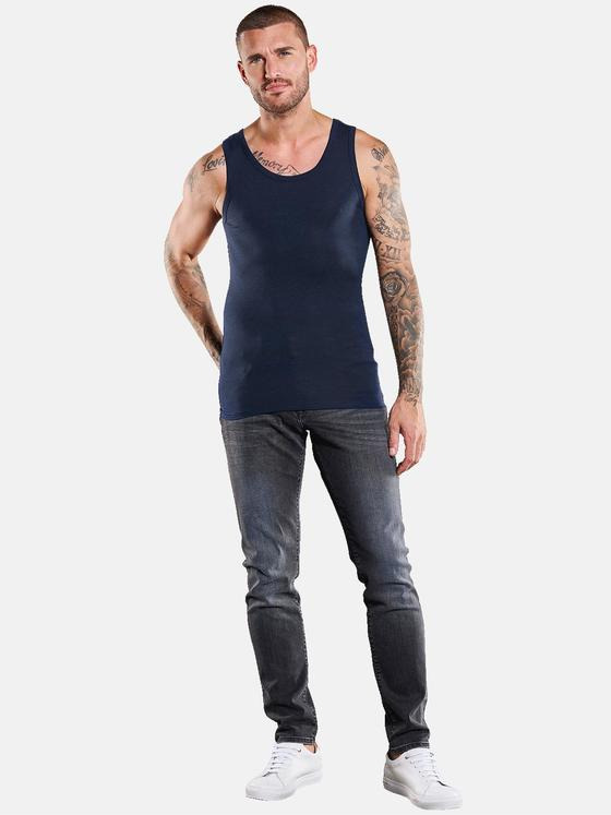 emilio adani Herren Tank-Top uni Blau 36236