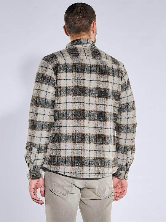 emilio adani Herren Overshirt mit Teddy-Fütterung Hellbraun 40899