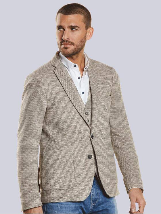 emilio adani Herren Sakko strukturiert Beige 34320