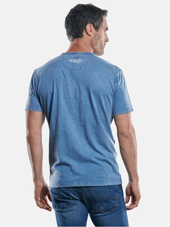 engbers Herren Frisch gefärbtes Henley T-Shirt Taubenblau 30275