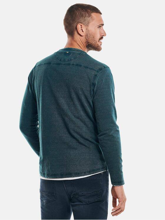 emilio adani Herren Langarm-Shirt strukturiert Türkis 32447