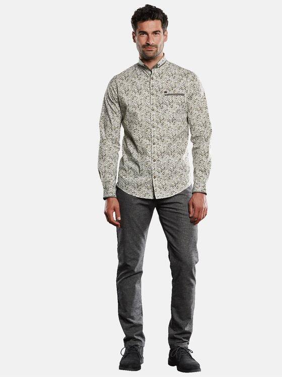 engbers Herren Langarm-Hemd gemustert Braunbeige 32011