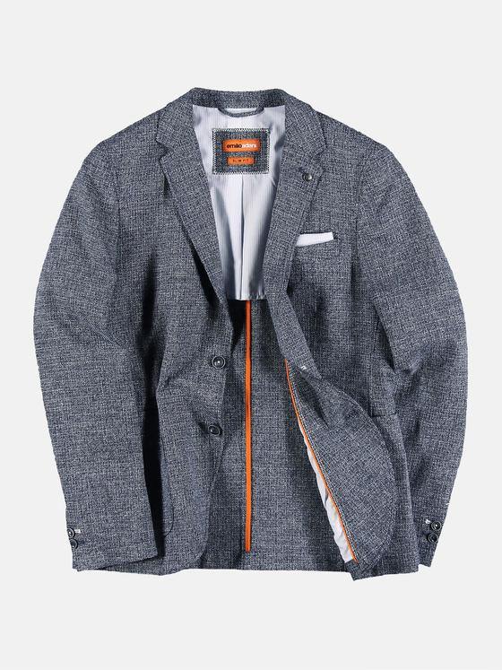 emilio adani Herren Sakko mit feiner Struktur Blau 30647