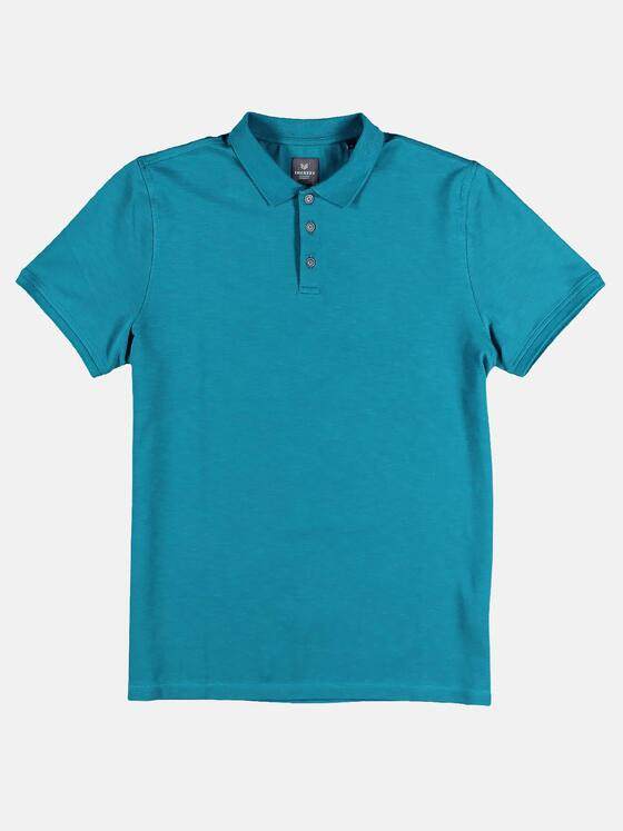 ENGBERS GERMANY Herren softes Poloshirt aus Baumwoll-Modal-Mix Cyangrün 29838