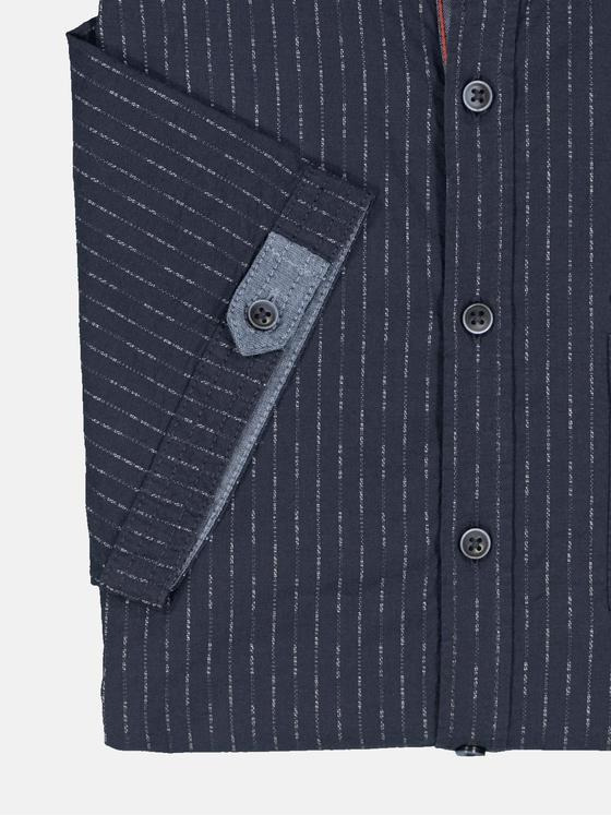 engbers Herren Kurzarm-Hemd gestreift Marineblau 35031