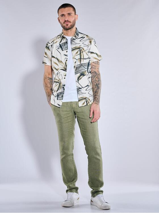 emilio adani Herren Kurzarm-Hemd slim fit Grün 36969