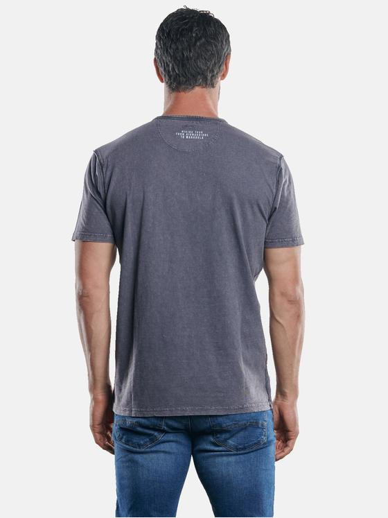 engbers Herren Frisch gefärbtes Henley T-Shirt Granitgrau 30276