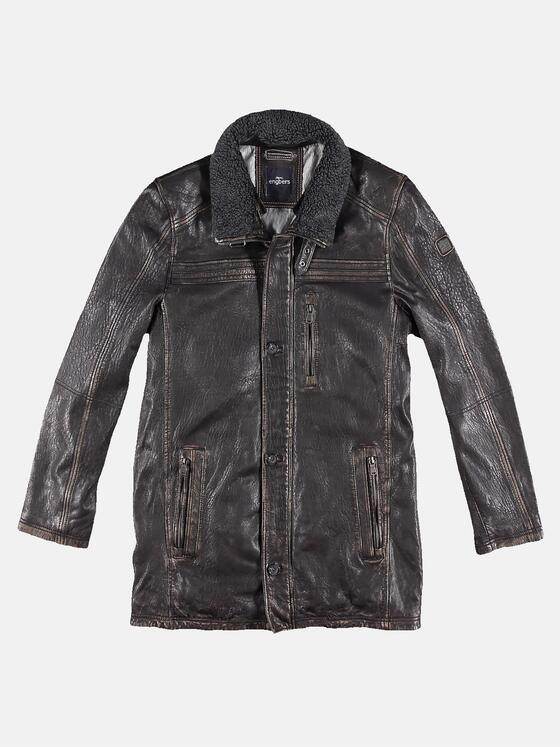 engbers Herren Lange Lederjacke Anthrazit 30753