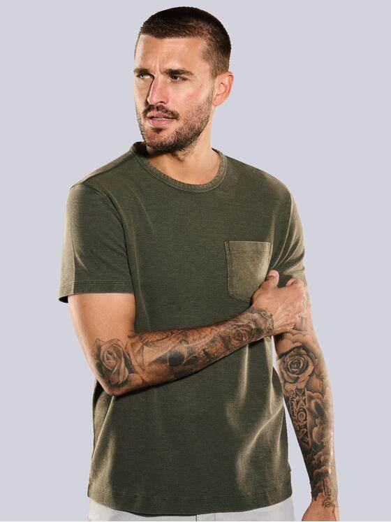 emilio adani Herren T-Shirt gemustert Grün 35353