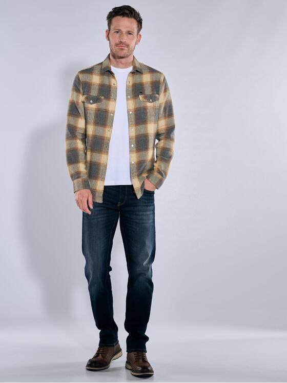 engbers Herren Langarm-Hemd kariert Safrangelb 37585