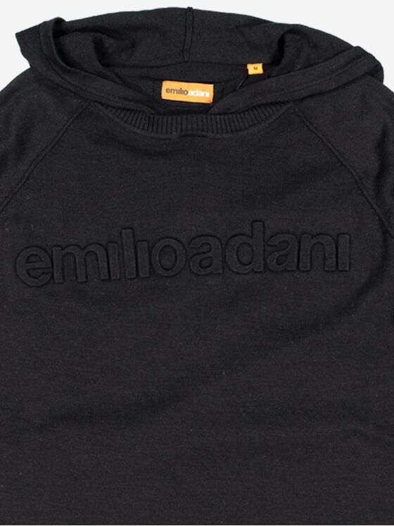 emilio adani Herren Pullover mit Kapuze Schwarz 37443