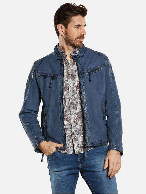 engbers Herren Lederjacke regular Blau 34213
