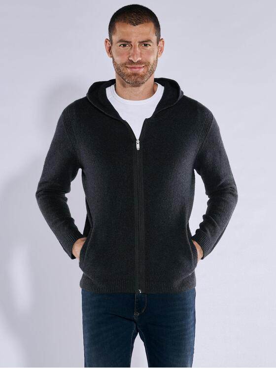engbers Herren Strickjacke mit Kapuze Anthrazit 37964