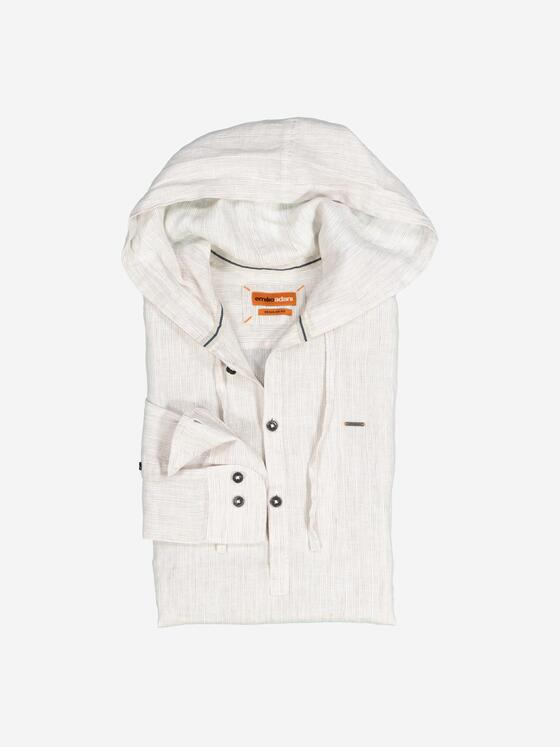 emilio adani Herren Langarm-Hemd aus Leinen Beige 36698