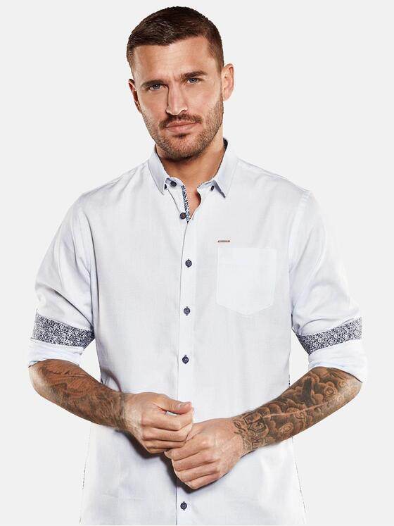emilio adani Herren Langarm-Hemd strukturiert Blau 34775