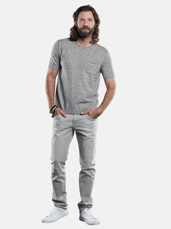 emilio adani Herren modischer Halbarm Pullover aus italienischem Garn Grau 29535