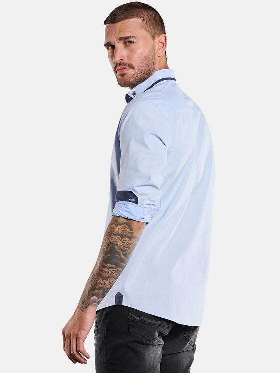 emilio adani Herren Langarm-Hemd gemustert Hellblau 34388