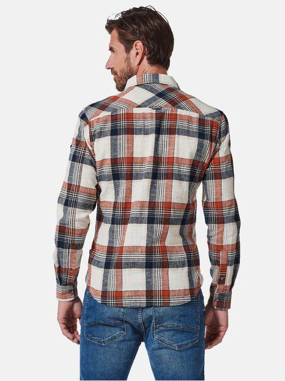 engbers Herren Langarm-Hemd kariert Orange 35208