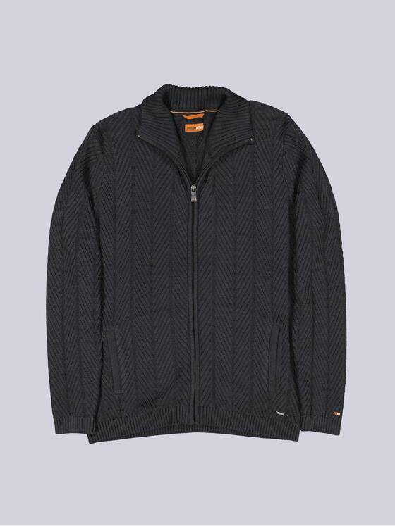 emilio adani Herren Cardigan strukturiert Schwarz 39556