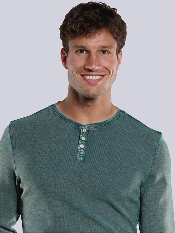 engbers Herren Henley-Shirt strukturiert Petrolblau 33436