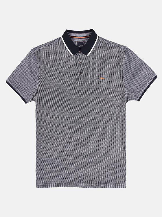 engbers Herren Poloshirt in Jaquard Optik Indigoblau 30675