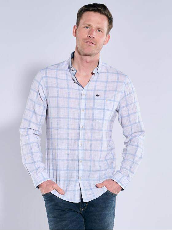 engbers Herren Langarm-Hemd kariert Naturweiss 38890