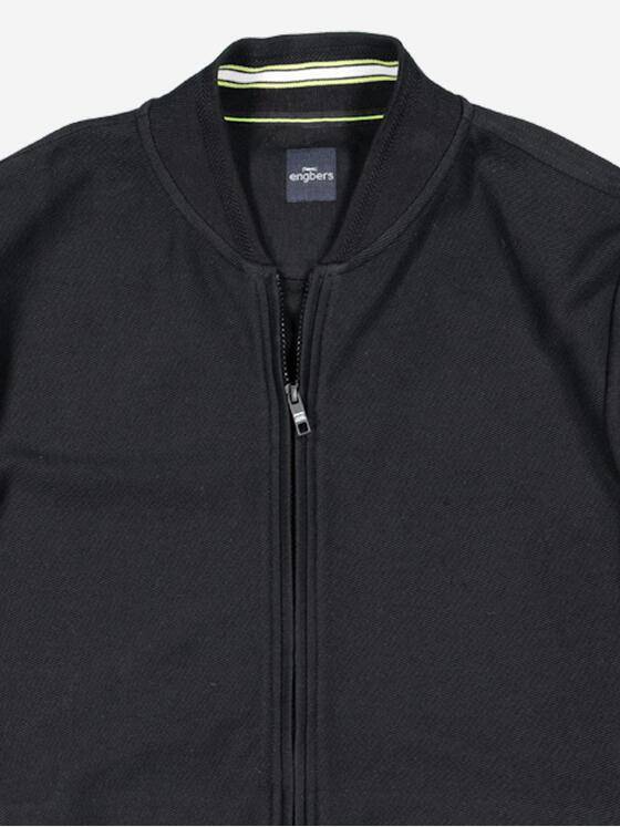 engbers Herren Sweatjacke strukturiert Schwarz 37748