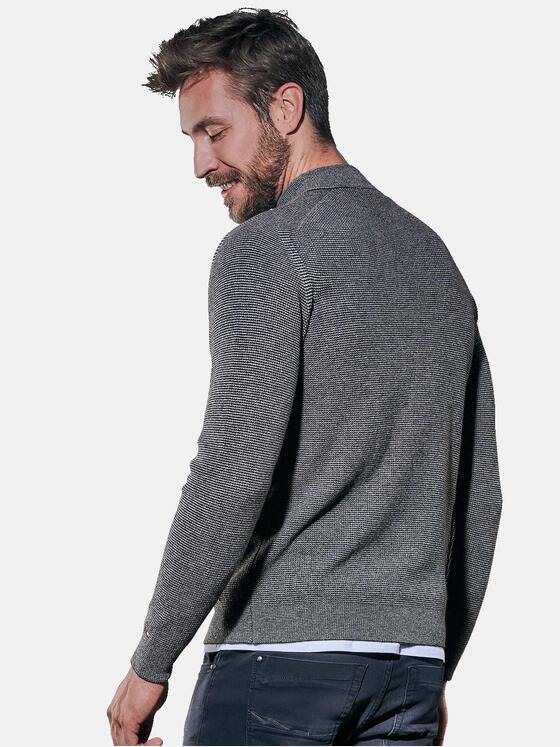 emilio adani Herren Zweifarbige Strickjacke Schwarz 30936