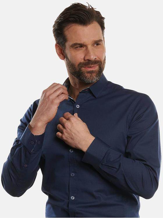 engbers Herren Langarm-Hemd "My Favorite" Blau 32815