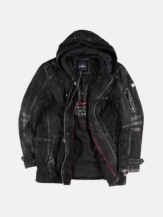 engbers Herren Die Parkalederjacke Schwarz 30754