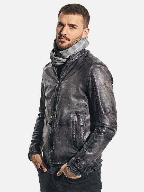 emilio adani Herren Modischer Schal mit dezentem Streifenmuster Grau 31426
