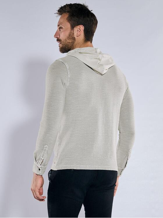 emilio adani Herren Langarm-Shirt mit Kapuze Grau 36806