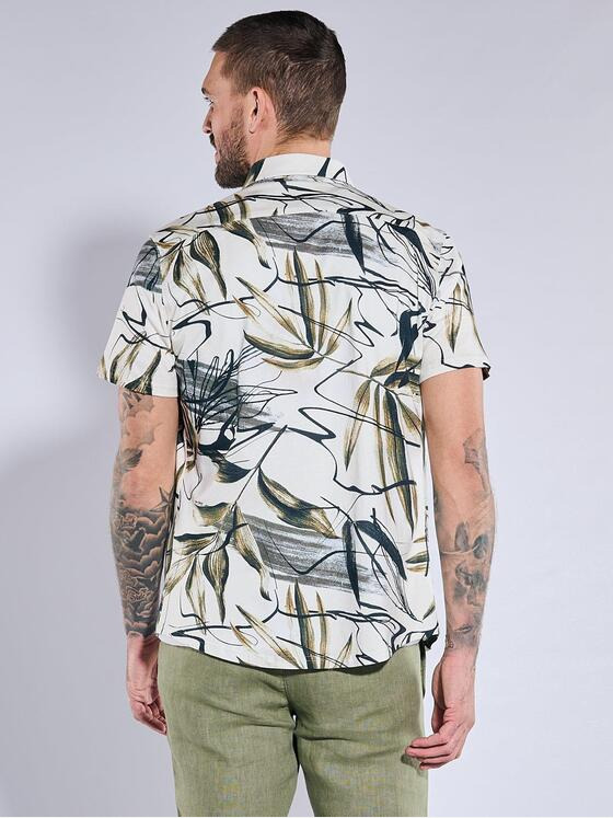 emilio adani Herren Kurzarm-Hemd slim fit Grün 36969