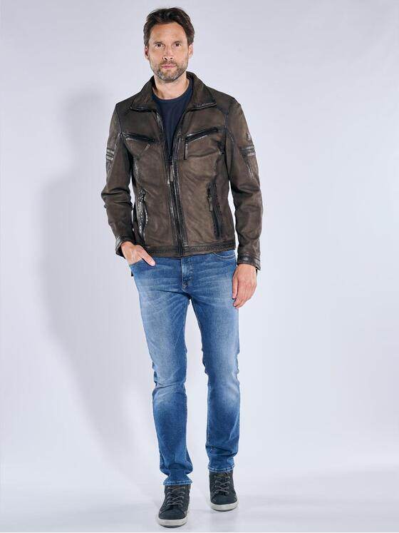 engbers Herren Lederjacke aus Nubuk-Leder Braun 39099