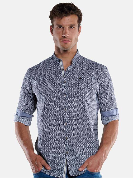 engbers Herren Langarm-Hemd gemustert Marineblau 33055