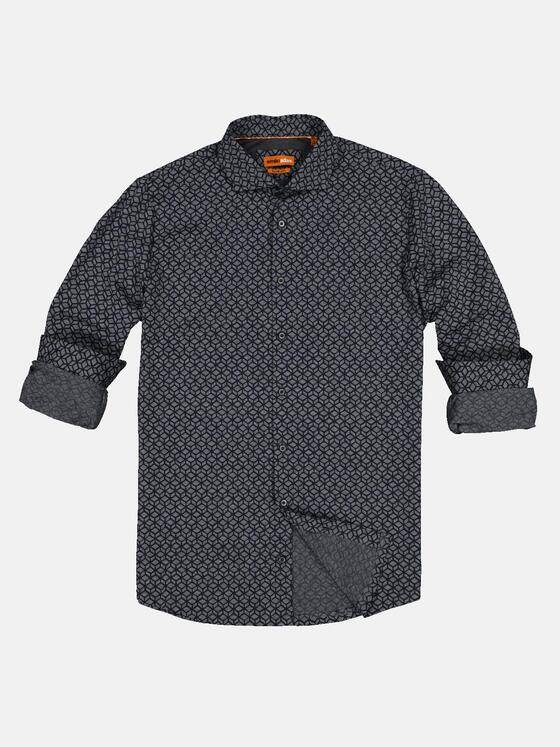 emilio adani Herren Langarm-Hemd aus Jersey Blau 32290