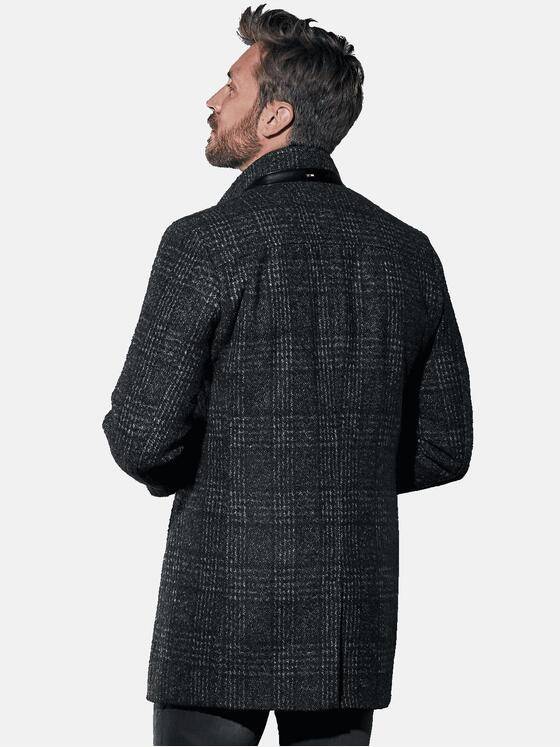 emilio adani Herren Karierter Mantel Grau 30782