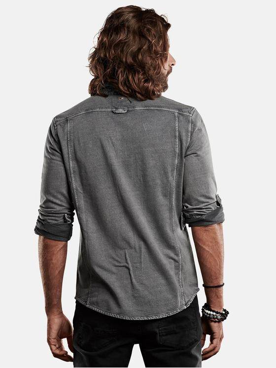 emilio adani Herren Hemd aus Sweat Grau 28865