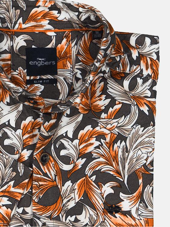 engbers Herren Kurzarm-Hemd slim fit Rostorange 36651