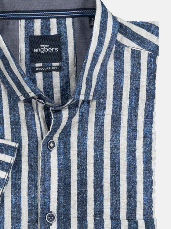 engbers Herren Kurzarm-Hemd gestreift Blau 36882