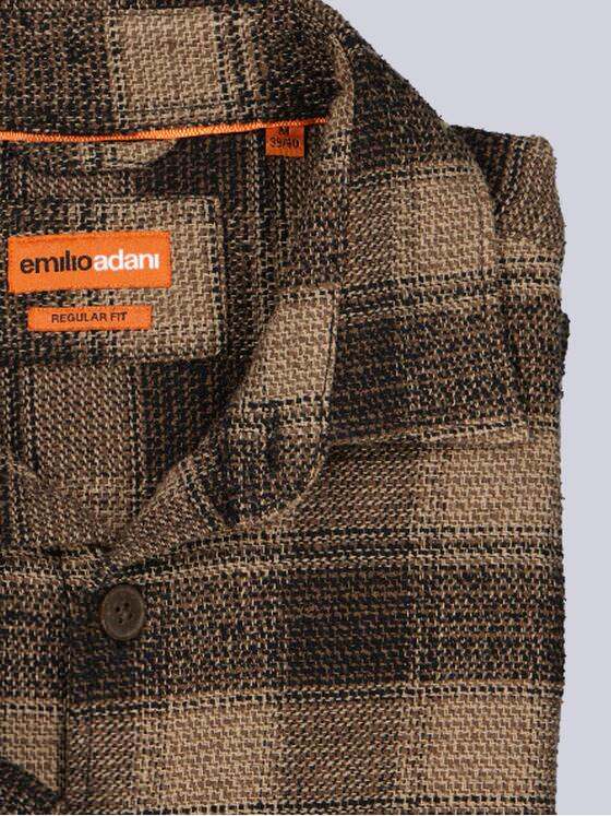emilio adani Herren Overshirt mit Zipper Braun 39158